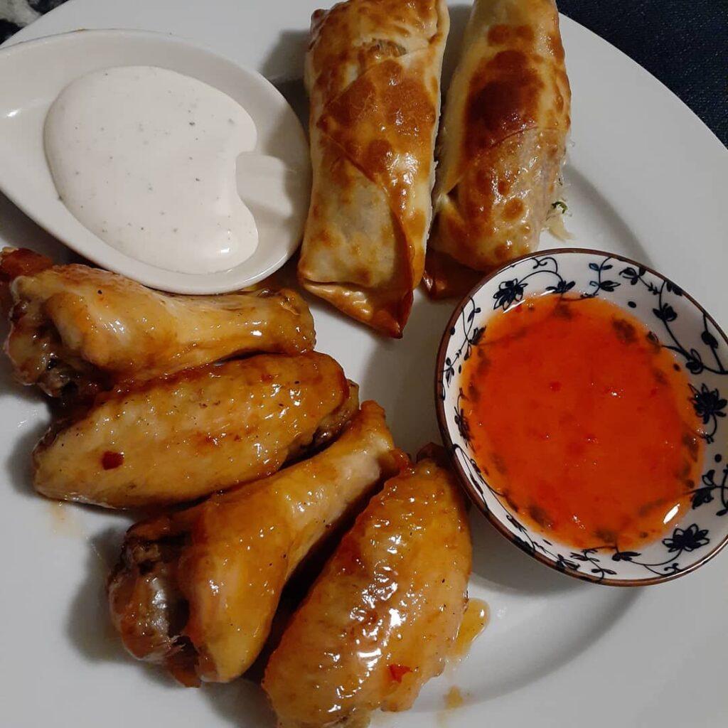 Air fryer chicken wings and egg rolls 

We are always having chicken wings in th…