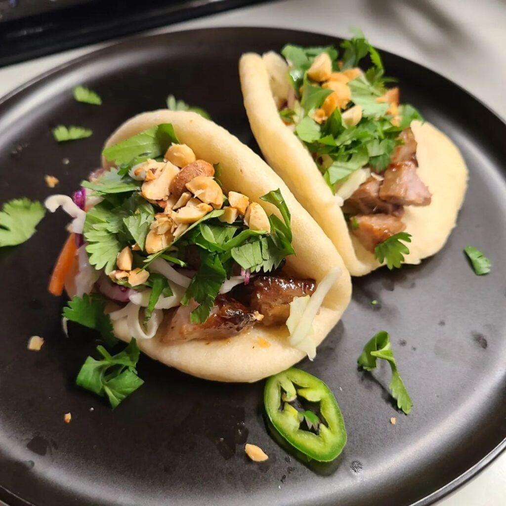 Air fryer pork ribs and steamed bao buns 

My husband helped start the dough whi…