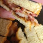 Bacon, brie, and apricot jam on sourdough

Simple and lazy brunch sandwich…