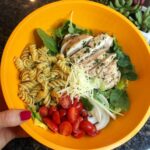 Big salad energy  Chicken Caesar salad with baby kale and romaine, tomatoes, oni…