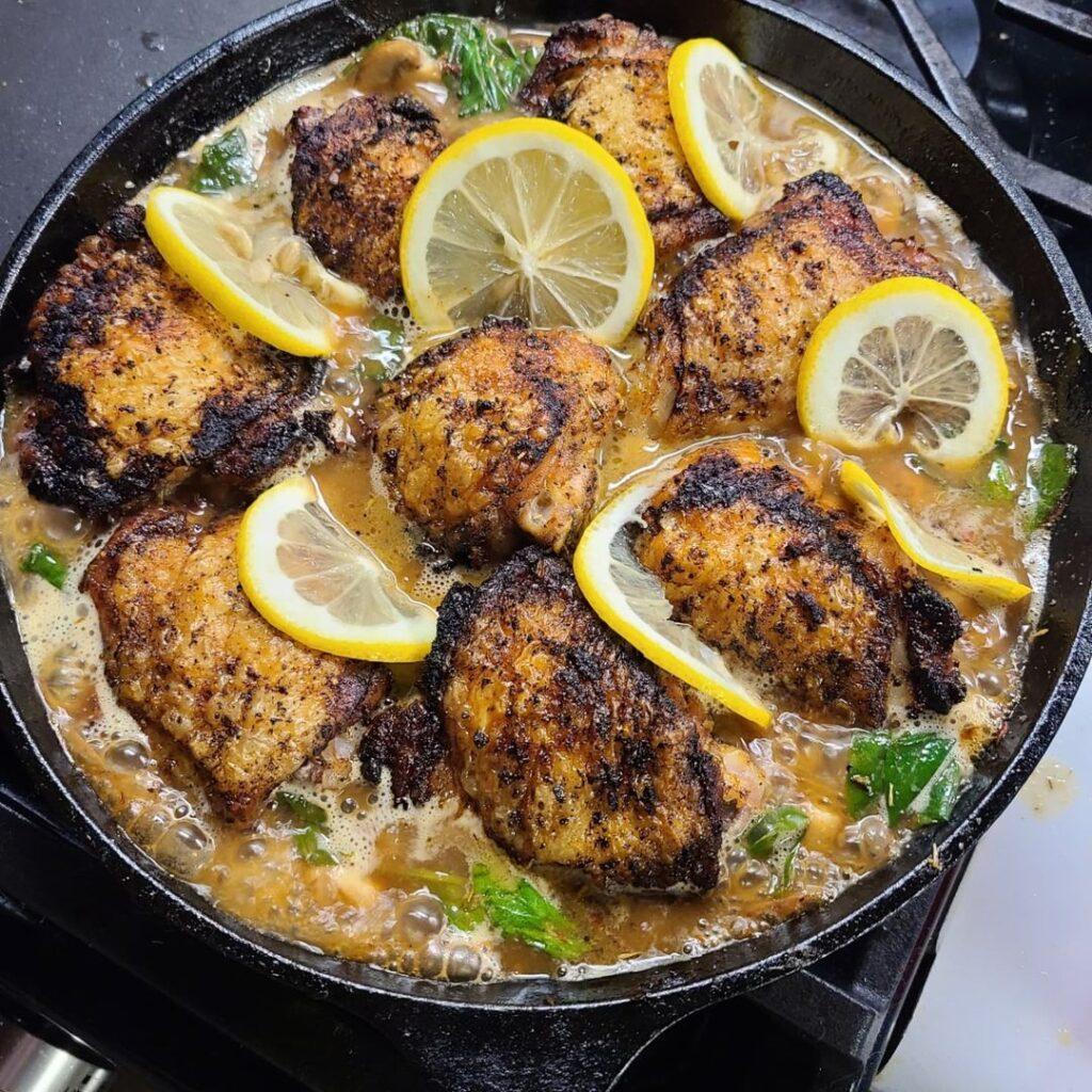 Castiron chicken night 

I got a big package of thighs, used half in the instant…