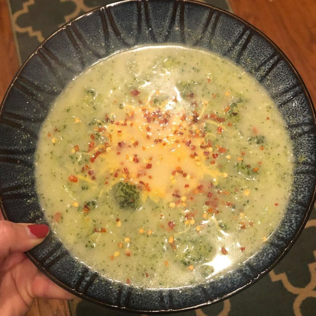 Creamy, dairy-free broccoli soup from stupid easy paleo is serving me alllll the…