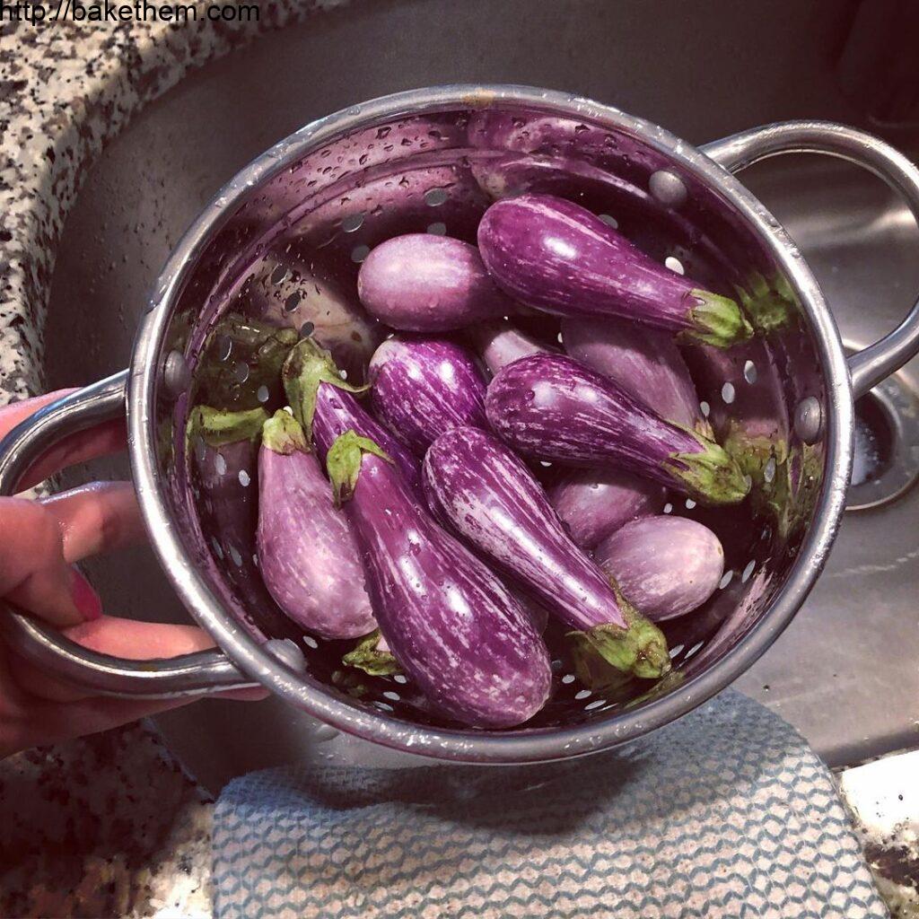 How adorable (and beautiful) are these baby eggplants that I got from a local ma…