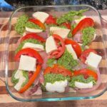Just look at these colors! 
Pesto caprese chicken thighs featuring basil and tom…