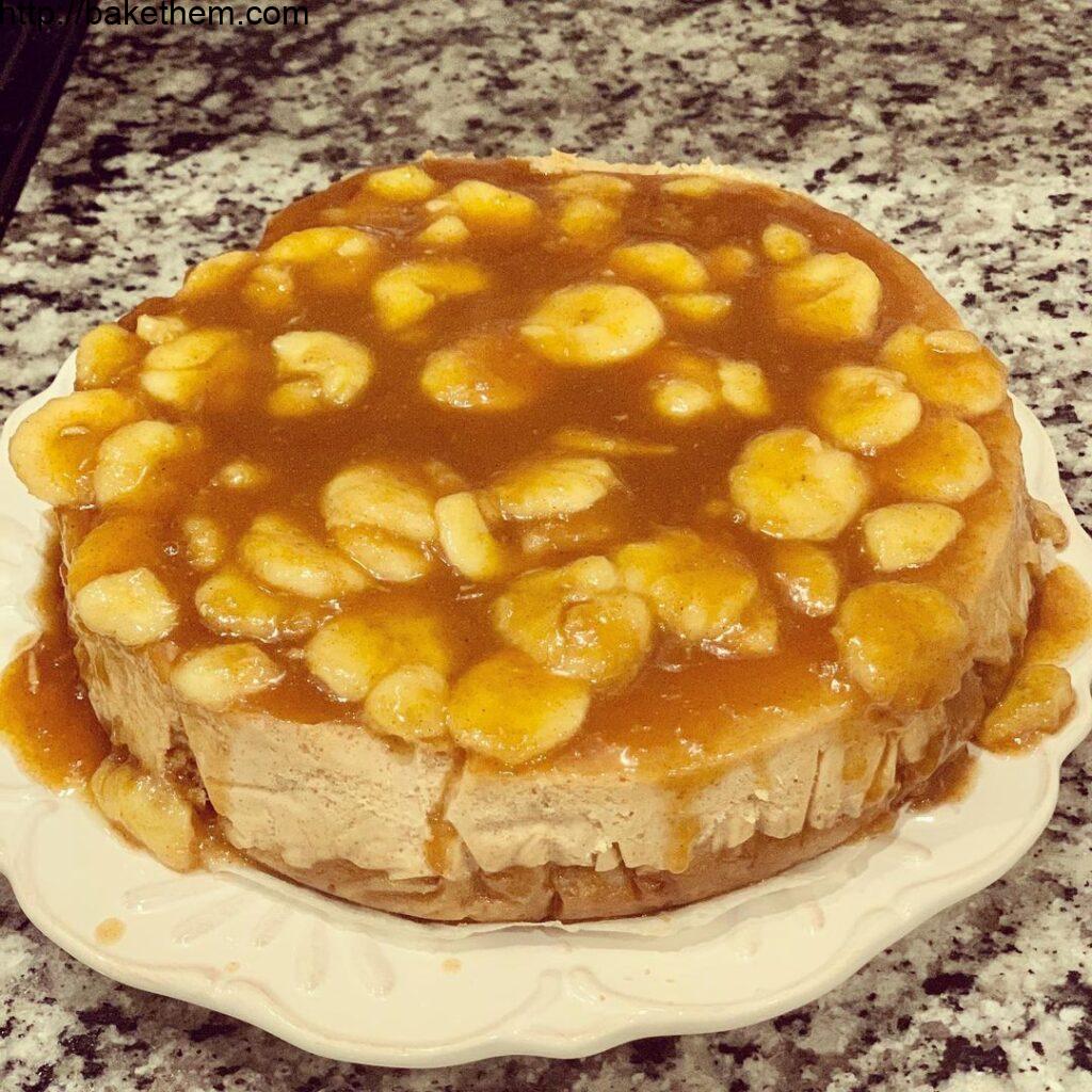 Made the most delicious Banana Foster Cheesecake for my best friend’s birthday t…