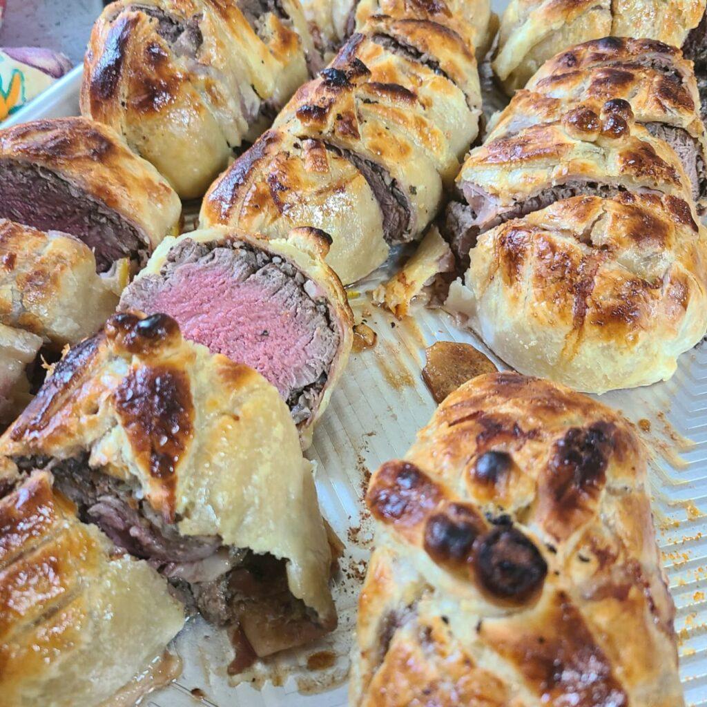 My Christmas gift to my parents this year was Christmas dinner 

Beef Wellington…