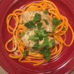 My recreation of  citrus chicken with cilantro garlic sauce atop gorgeous butter…