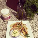 Oven baked “fries” with  garlic aioli mayo for dipping. This combination was abs…
