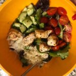 Souvlaki salads for dinner tonight and my meal prep for the week! So simple and …