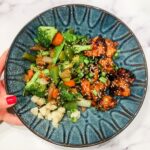 Sticky chili chicken with stir fry veggies. Sweet heat is giving me LIFE on thes…