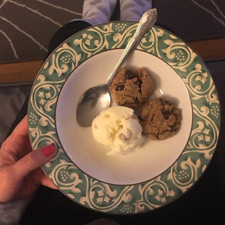 Tonight, food freedom means paleo chocolate chip cookies and a scoop of  ice cre…