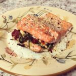 Tonight’s Plate: Salmon stuffed with Spinach, Sun-Dried Tomatoes, and Feta over …