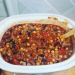 What better on a cold day than chili?!? {Turkey three bean chili made in the cro…