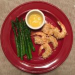 Whole30 Day 29 coming in HOT. Crispy baked coconut shrimp, garlic asparagus, and…